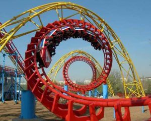 new model roller coaster with four rings